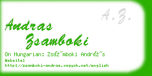 andras zsamboki business card